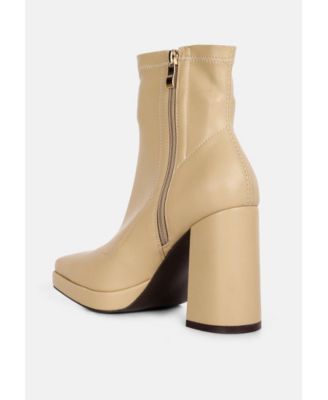 Tintin Square Toe Ankle Heeled Boots