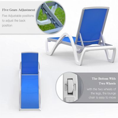 Streamdale Adjustable Aluminum Pool Lounge Chair - Blue