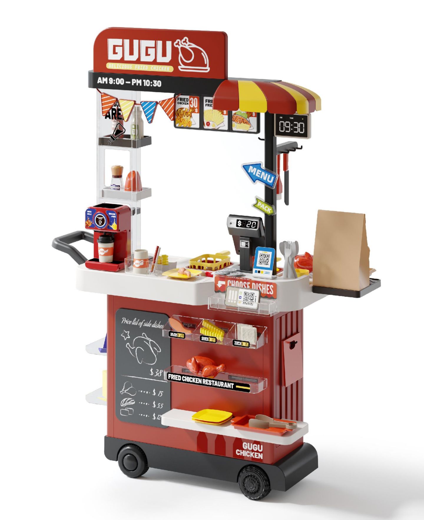 Детские игрушки SUGIFT 82-Piece Kids Play Kitchen Set Fried Chicken Shop with Steam, Water Circulation Sink, and Color-Changing Food for Ages 3+ — фото 1