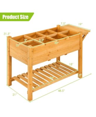 Elevated Planter Box Kit with 8 Grids and Folding Tabletop