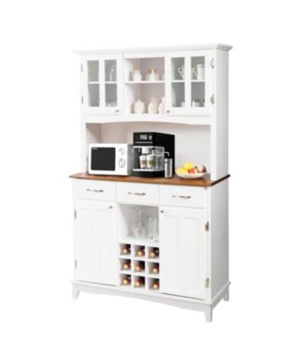 Kitchen Storage Cabinet Cupboard with Wine Rack and Drawers
