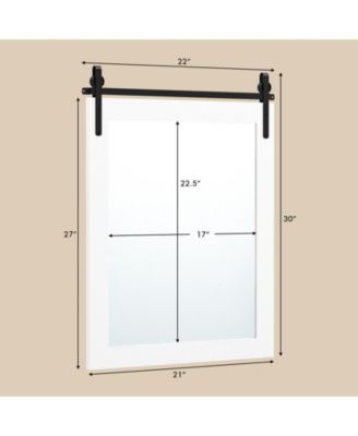 30 x 22 Inch Wall Mount Mirror with Wood Frame