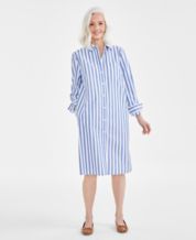 Macy's blue and white striped dress shop
