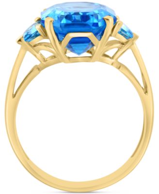 EFFY&reg; Blue Topaz Octagon & Trapezoid Baguette Statement Ring (9 ct. t.w.) in 14k Gold
