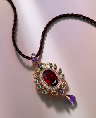 Crazy Collection&reg; Garnet (5-1/3 ct. t.w) and Multi-Stone (1-3/4) Pendant in 14k Rose Gold