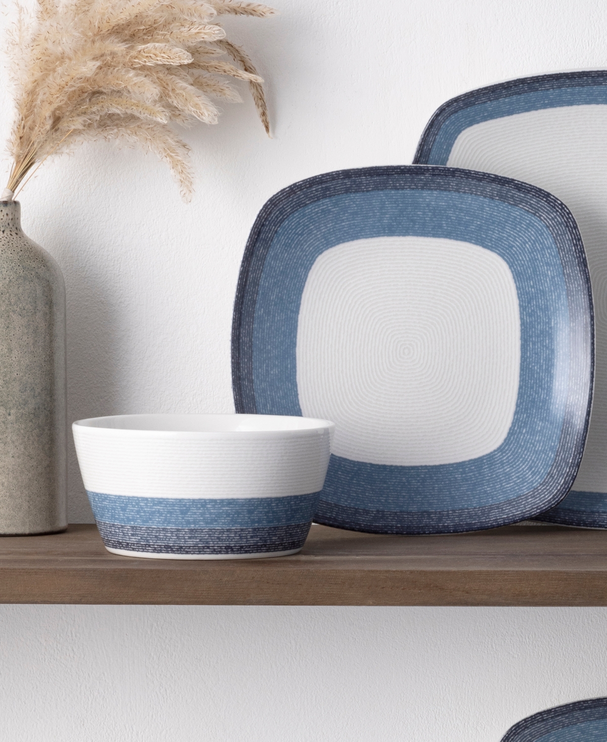 NORITAKE COLORSCAPES LAYERS 12 PIECE SQUARE DINNERWARE SET 
