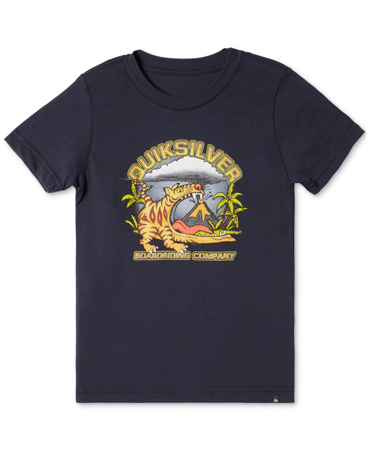 Shop Quiksilver Toddler & Little Boys Barking Tiger Graphic Cotton T-shirt In Dark Navy