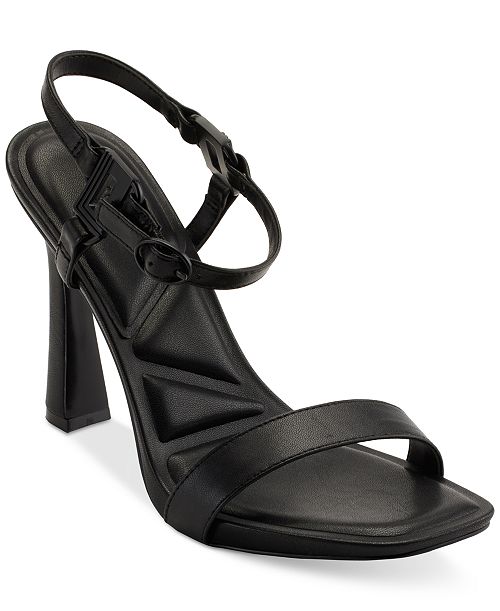 alfani KARL LAGERFELD PARIS Cybil High-Heel Square-Toe Sandals Women's Fashion Shoes & Accessories