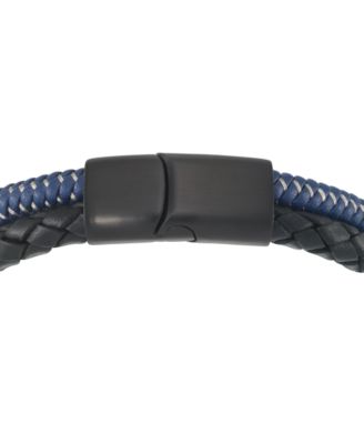 Men's Multi-Tone Fiber Double Row Band in Black Ion-Plated Stainless Steel