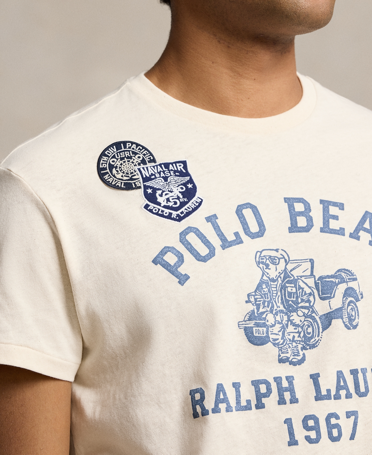 Shop Polo Ralph Lauren Men's Classic-fit Polo Bear Jersey T-shirt In Deckwash White Truck Bear