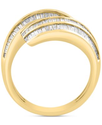 EFFY&reg; Diamond Baguette Multirow Bypass Ring (3/4 ct. t.w.) in 14k Gold