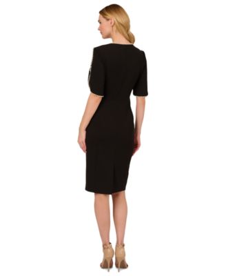 Women's Faux-Pearl-Trim Sheath Dress