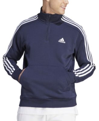 Men's Essentials Fleece 3-Stripes Quarter-Zip Sweatshirt