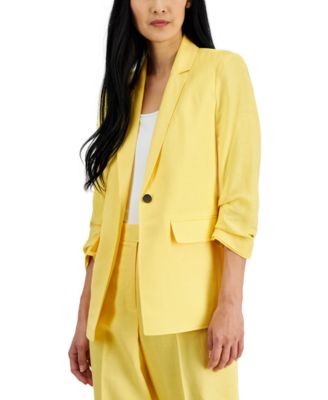 Anne Klein - Women's One-Button Scrunch Sleeve Blazer