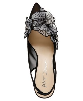 Women's Petra Flower Applique Slingback Pumps