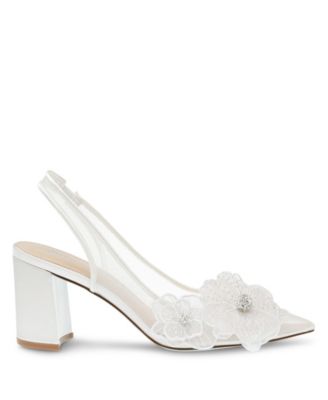 Women's Petra Flower Applique Slingback Pumps