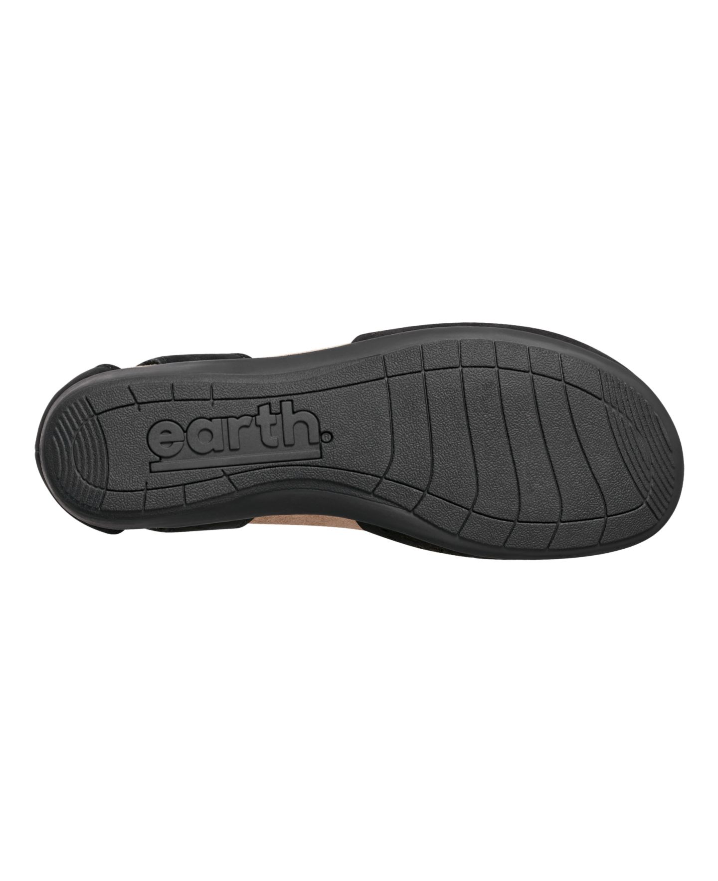Женские сандалии Earth Bronnie Perforated Two-Piece Flat, цвет: Чёрный нубуковый — фото 5