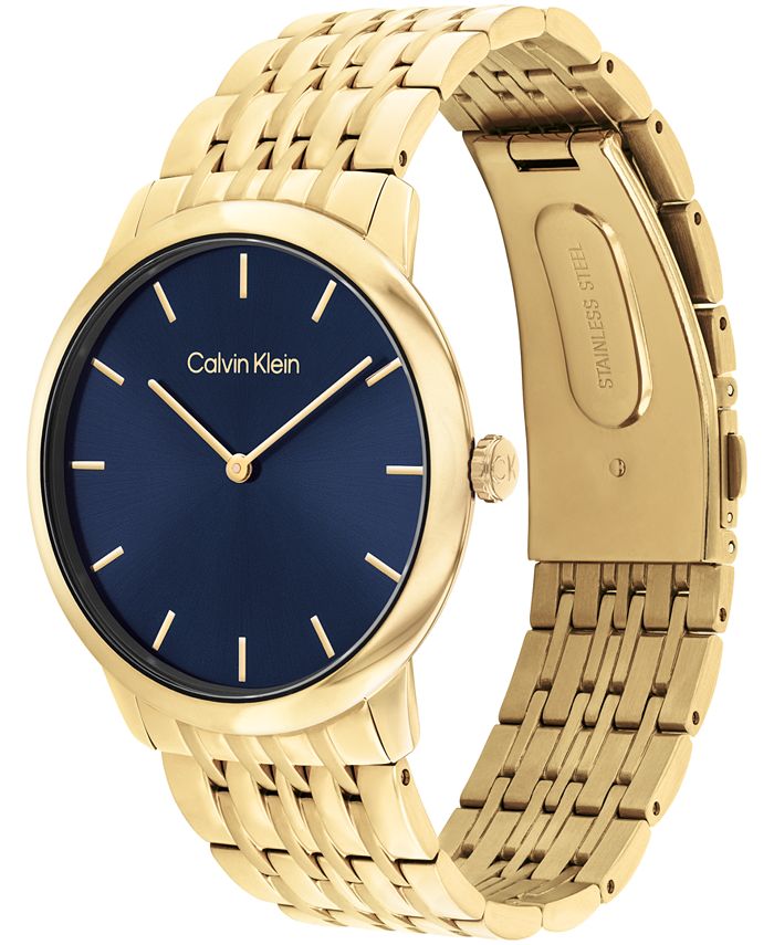 Calvin Klein Men's Intrigue Gold-Tone Stainless Steel Bracelet Watch ...