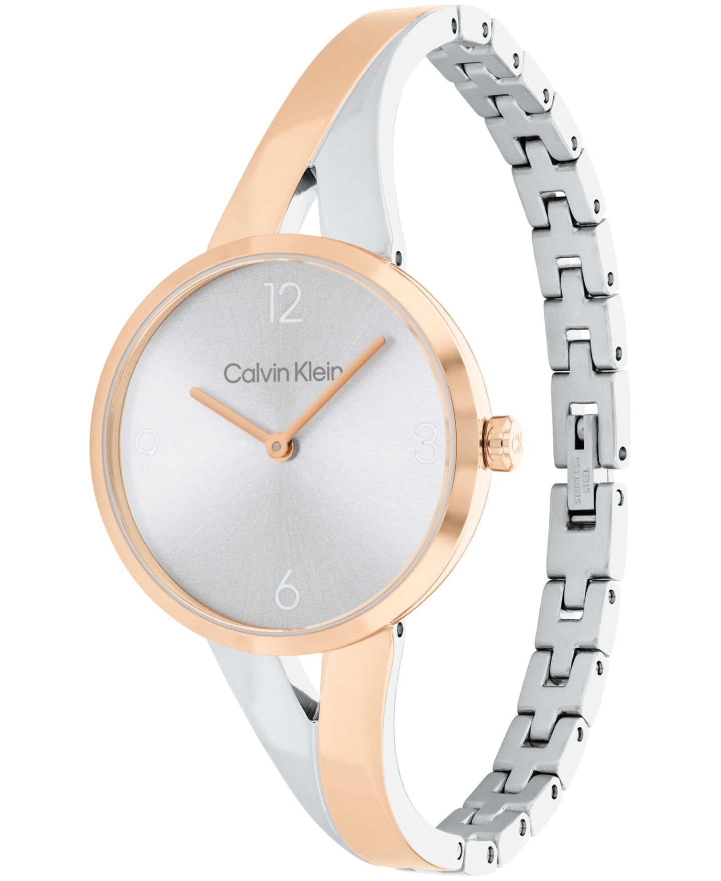 Женские часы Calvin Klein Joyful Two-Tone Stainless Steel Bangle Bracelet Watch 30mm — фото 2