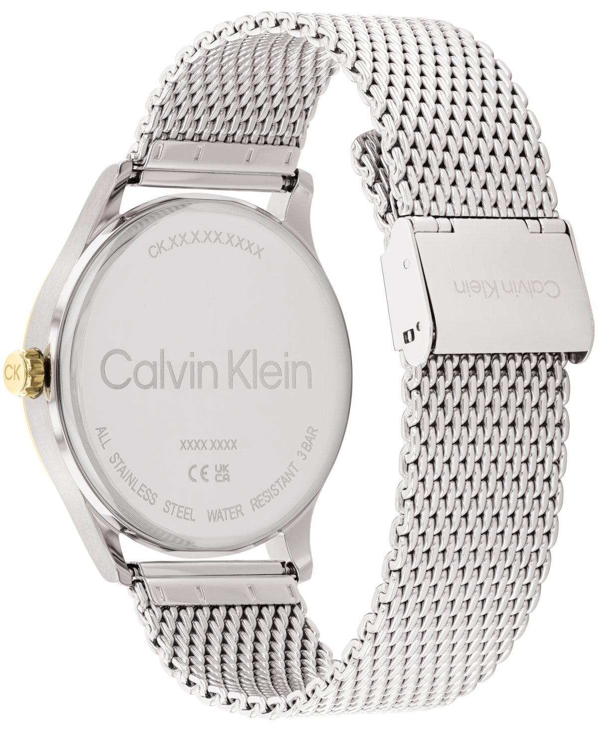 Calvin Klein Men's Ascend Two-tone Stainless Steel Mesh Bracelet Watch 43mm In Silver