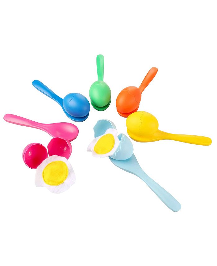 KOVOT Egg & Spoon Race Game Set - 6 Spoons and Eggs with Soft Yolk ...