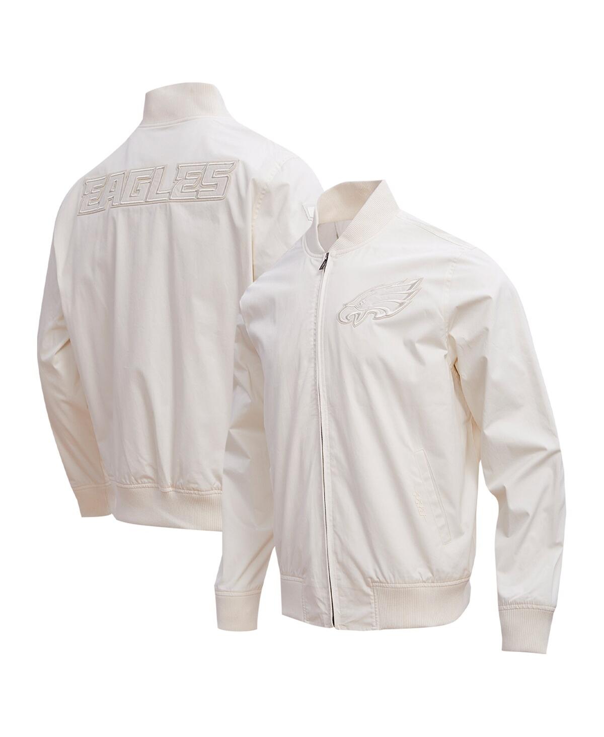 Men's Pro Standard Cream Philadelphia Eagles Neutral Full-Zip Jacket - Cream