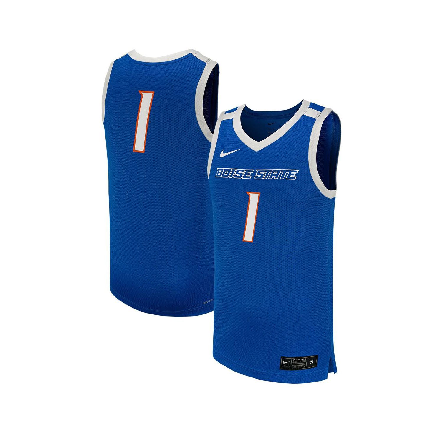 Men's #1 Royal Boise State Broncos Replica Basketball Jersey