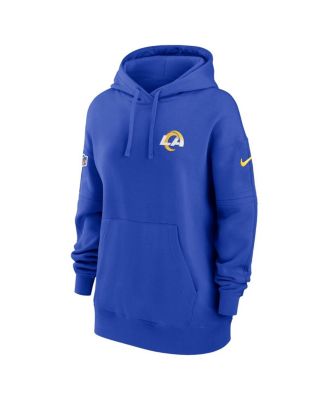 Women's Royal Los Angeles Rams 2023 Sideline Club Fleece Pullover Hoodie
