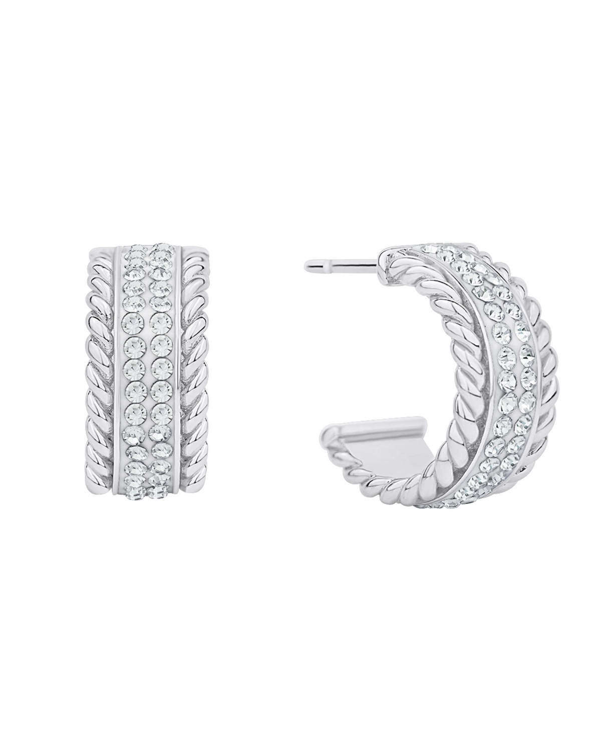 And Now This Crystal C Hoop Earring In Silver