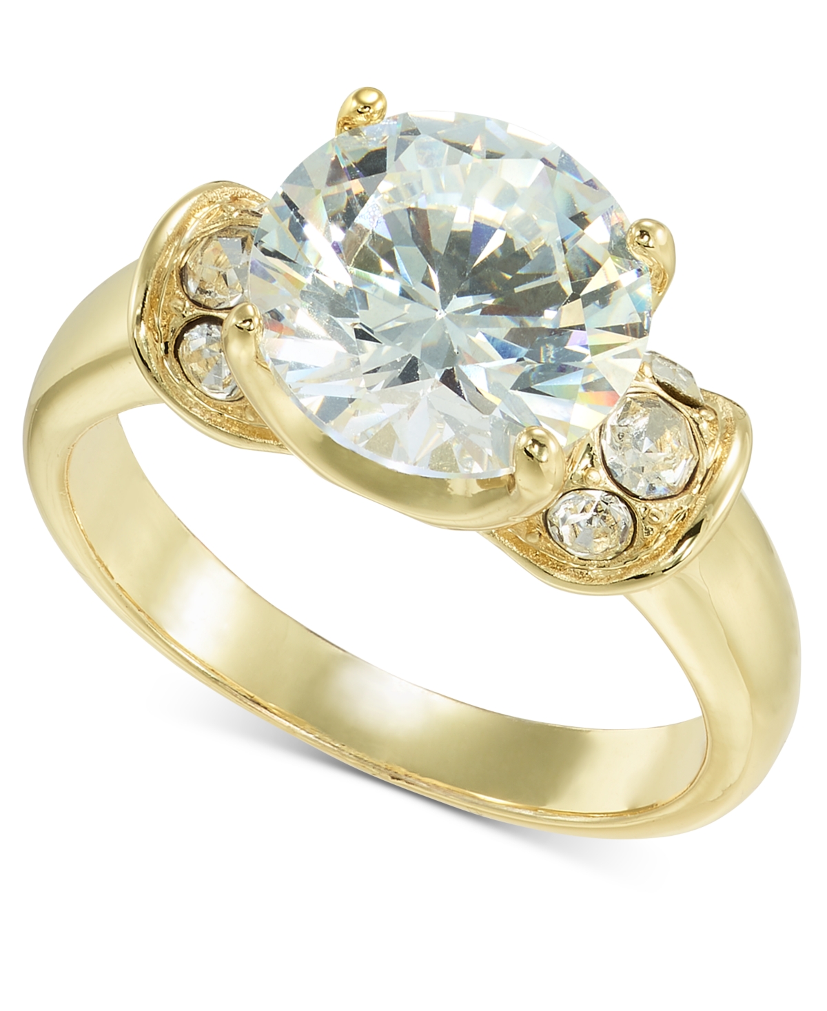 Shop Charter Club Gold-tone Cubic Zirconia Ring, Created For Macy's