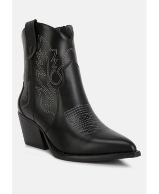 Womens Aries Ankle Length Block Heel Cowboy Boots