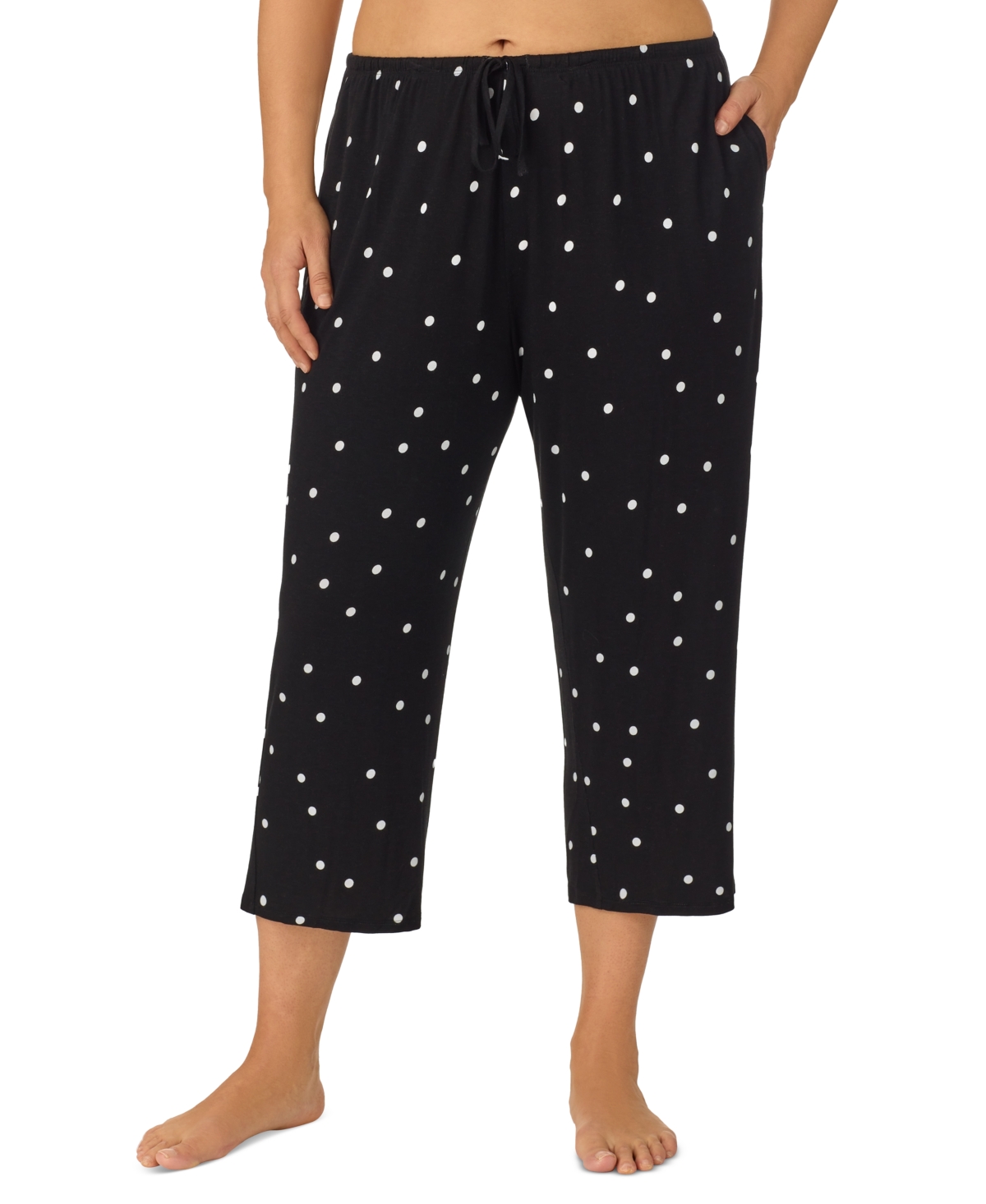 Shop Ellen Tracy Plus Size Yours To Love Capri Pajama Pants In Black Dot