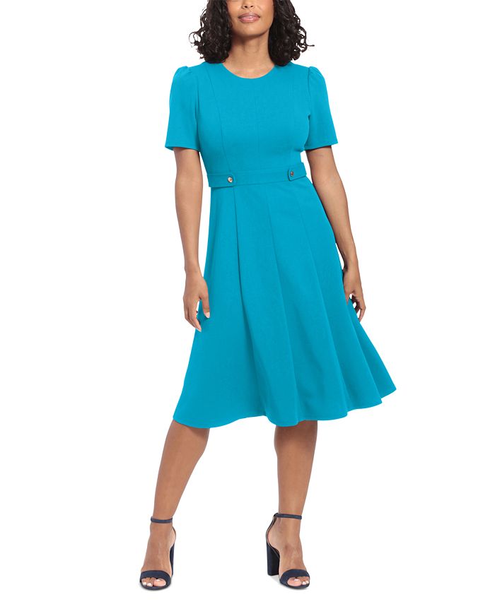 panel fit flare mesh dress Betty Lace Fit and Flare Mini Dress • Shop American Threads Dress Shop Crimson / M main image 1