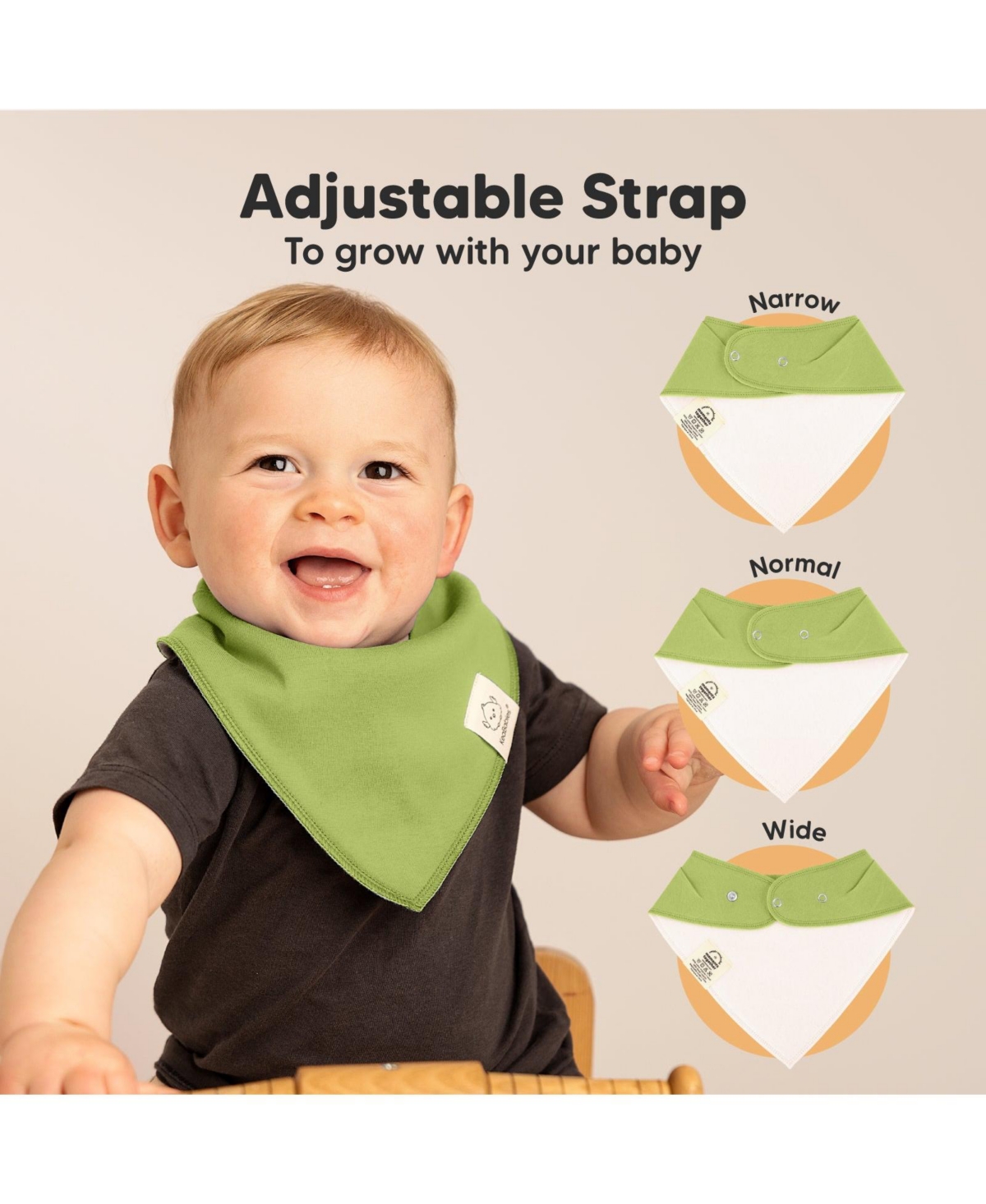 KeaBabies 10pk Baby Bandana Bibs, Cotton Drool Bibs for Boy, Girl, Infant, Newborn