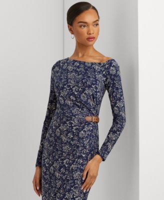 chinese dress ladies Lauren Ralph Lauren Lace-Trim Jersey Peplum Top  DGFOutlet