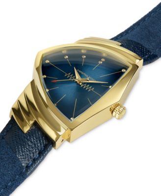Hamilton - Women's Swiss Ventura Blue Textile Strap Watch 32x50mm