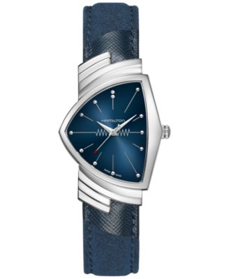 Hamilton - Women's Swiss Ventura Blue Textile Strap Watch 32x50mm