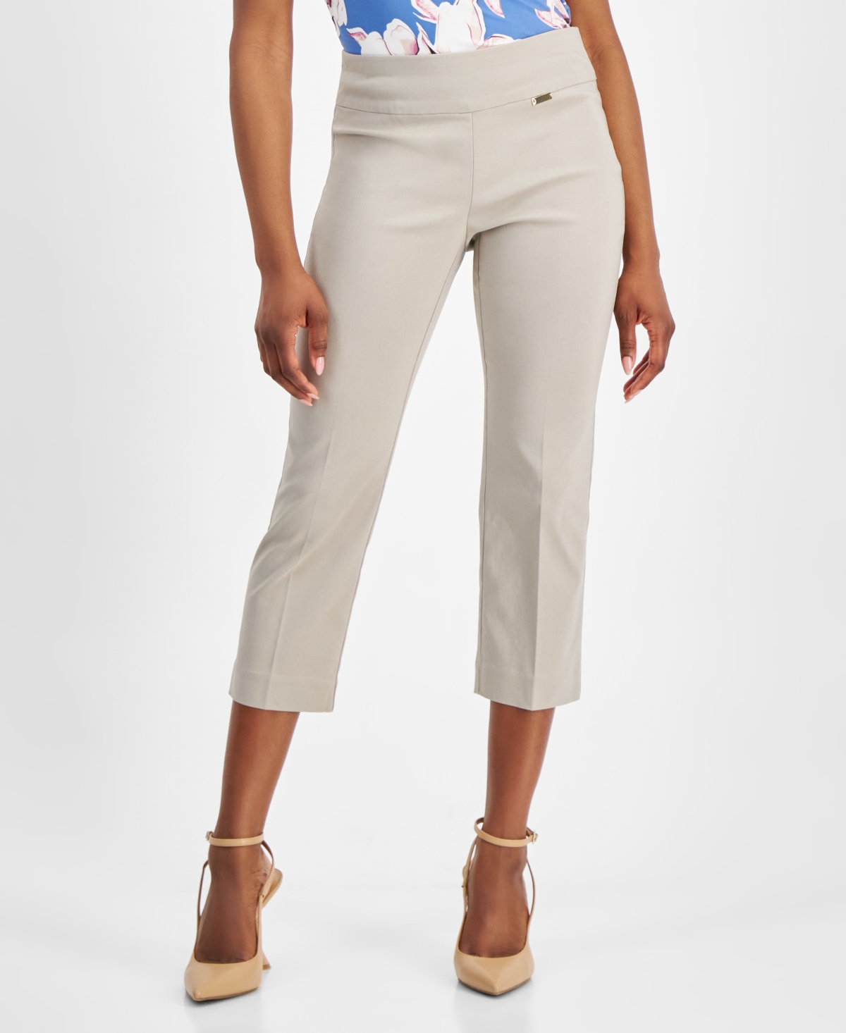 I.n.c. International Concepts Petite Mid-Rise Straight-Leg Capri Pants, Created for Macy's