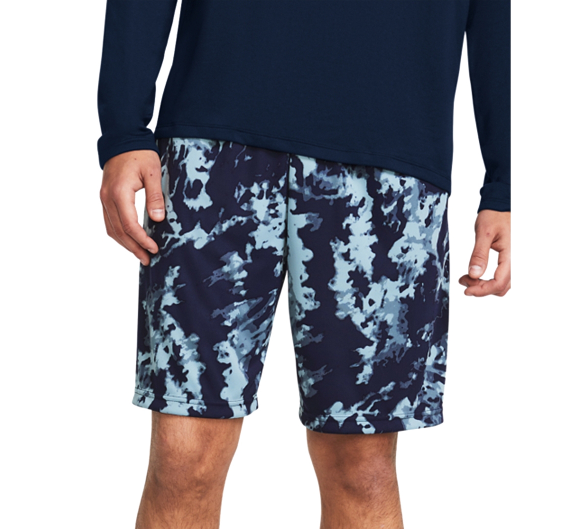 Under Armour Men's Ua Tech Loose-fit Camouflage 10" Performance Shorts In Midnight,blk