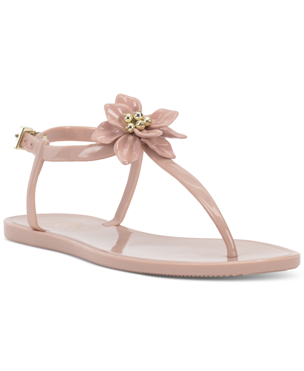 Jelynn Beaded Flower Embellished Thong Sandals - Clear Iridescent