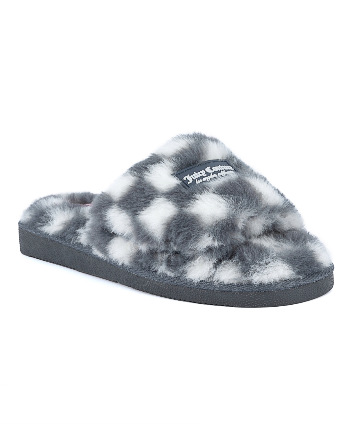 Shop Juicy Couture Women's Hiero Slip-on Checkered Slippers In Gray