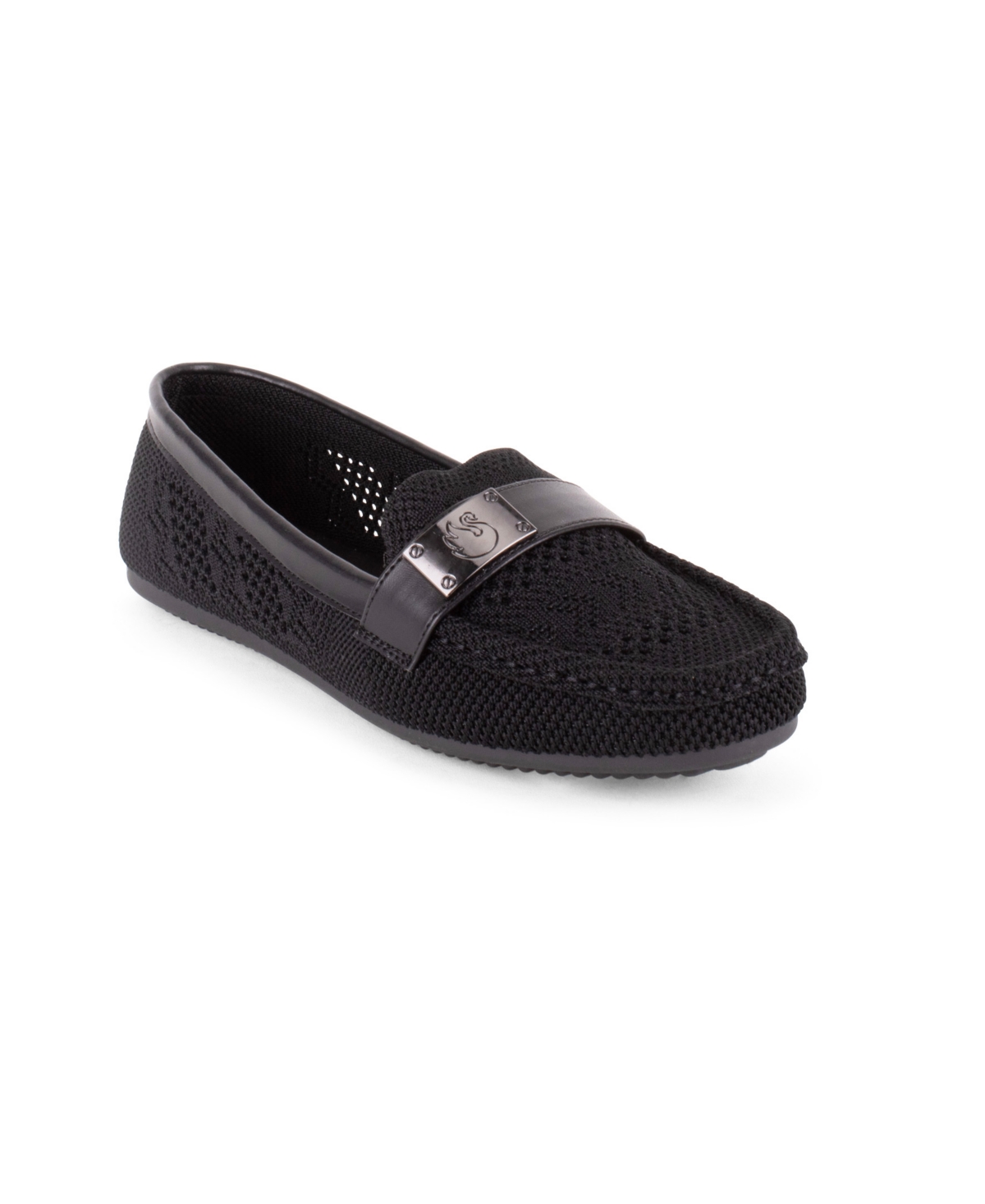 Shop Gloria Vanderbilt Women's Evelyn Knit Slip-on Loafers In Black