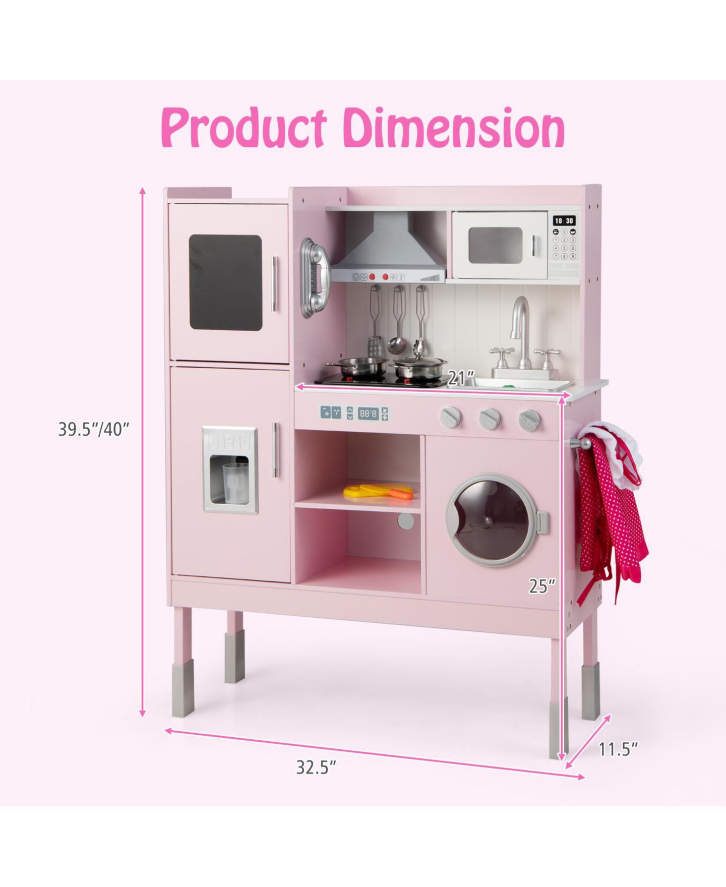 Детские игрушки SUGIFT Wooden 16-Piece Play Kitchen, Ages 3+ — фото 11