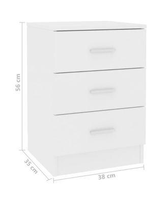 Bedside Cabinet White 15" x 13.8" x 22" Engineered Wood