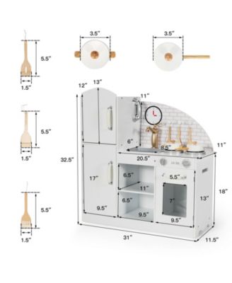 Kids Kitchen Playset Pretend Play Cooking Set with Vivid Faucet and Telephone
