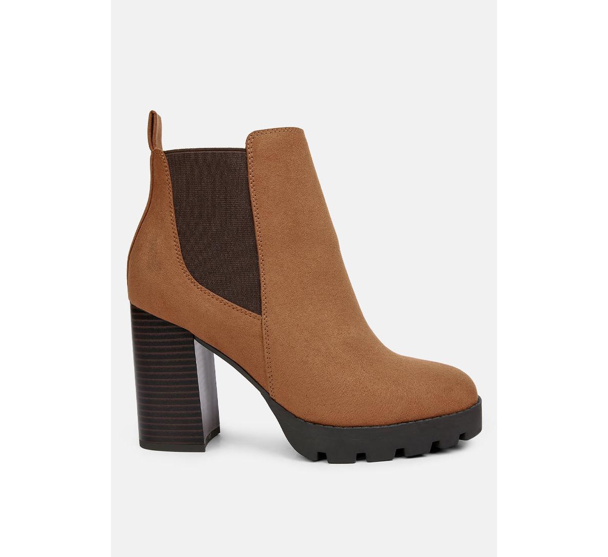 LONDON RAG WOMENS SONIA BLOCK HEELED BOOTS