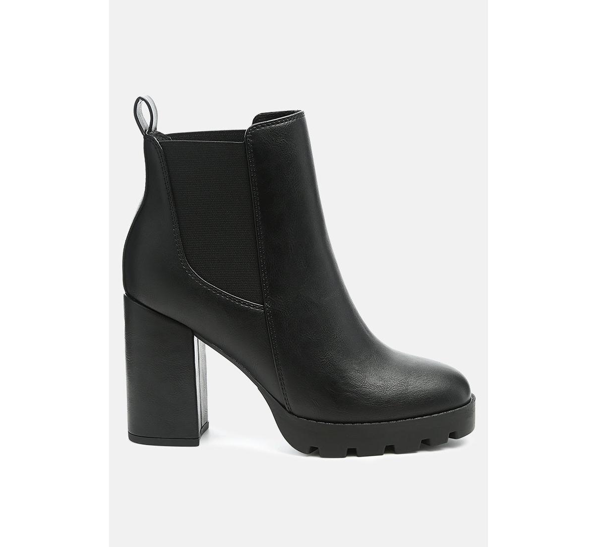 Womens sonia block heeled boots - Black