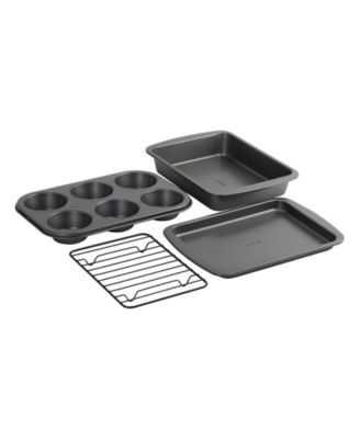 Good Cook 4 Piece Nonstick Steel Toaster Oven Set with Sheet Pan, Rack, Cake Pan, and Muffin Pan