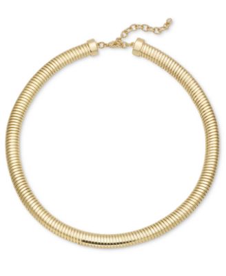 On 34th - Coiled Chain Collar Necklace, 17" + 2" extender