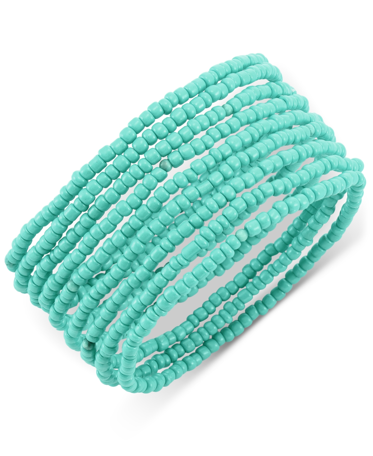 Shop Style & Co 9-pc. Color Seed Bead Stretch Bracelets, Created For Macy's In Blue